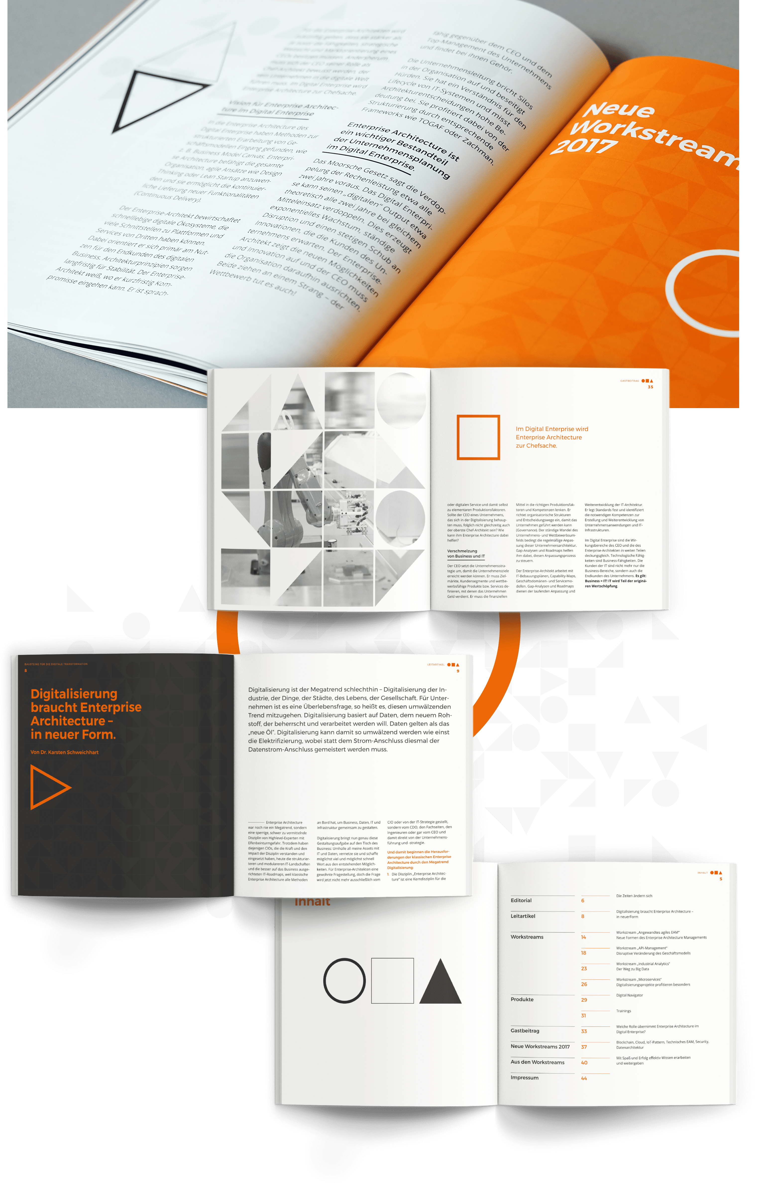CBA-Lab Corporate Design Doppelseiten aus Infobroschüre.