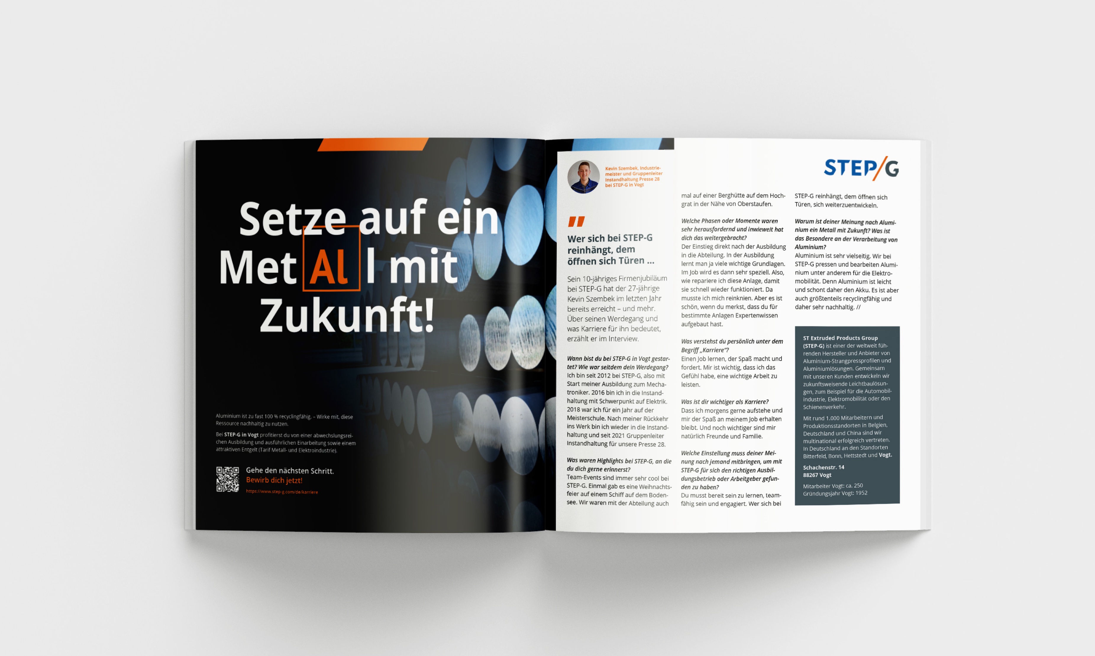 Step-G HR-Kampagne – Advertorial-Doppelseite