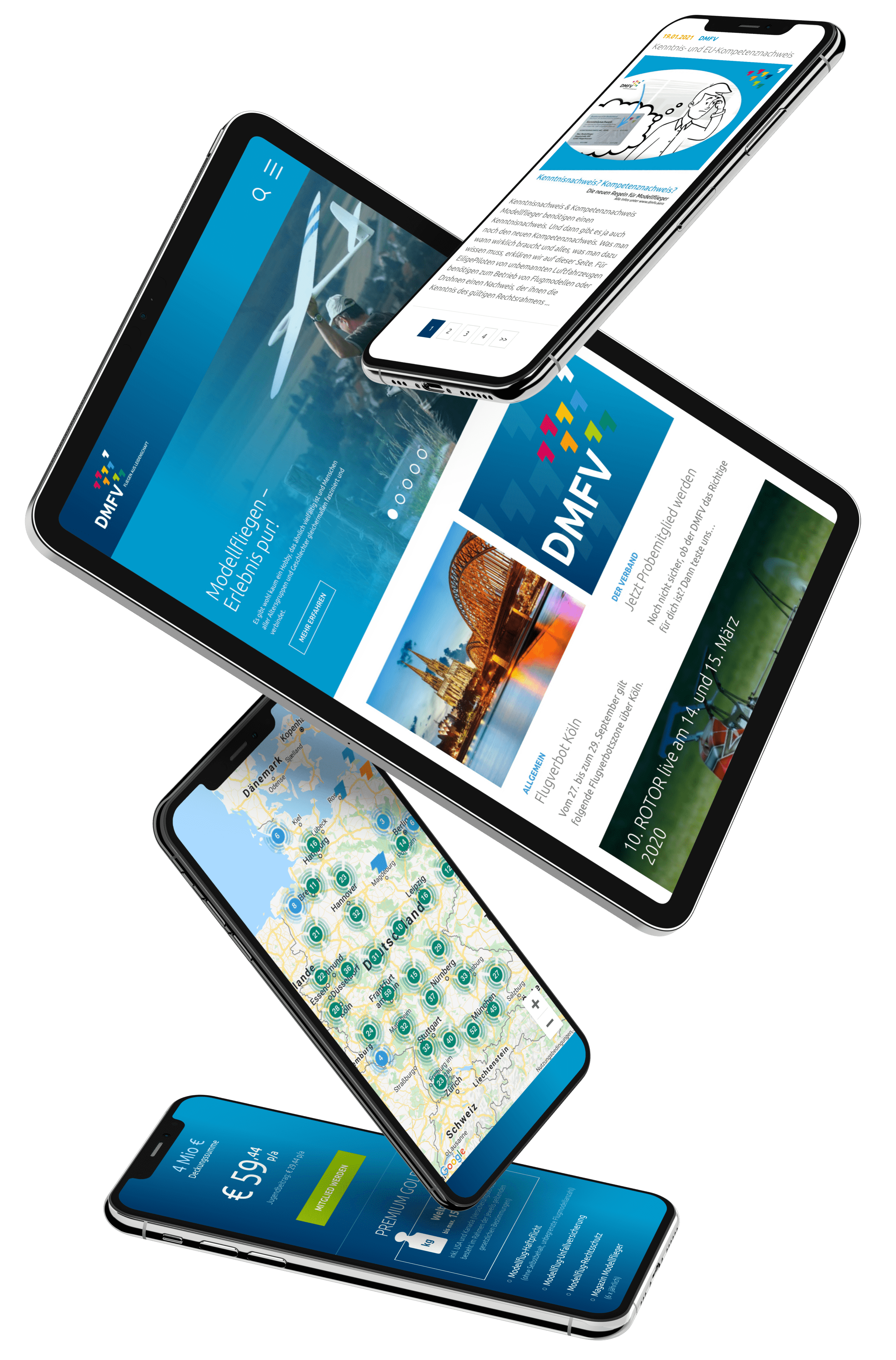 Webdesign DMFV Bonn Desktop- und Mobil- und Tablet-Ansicht