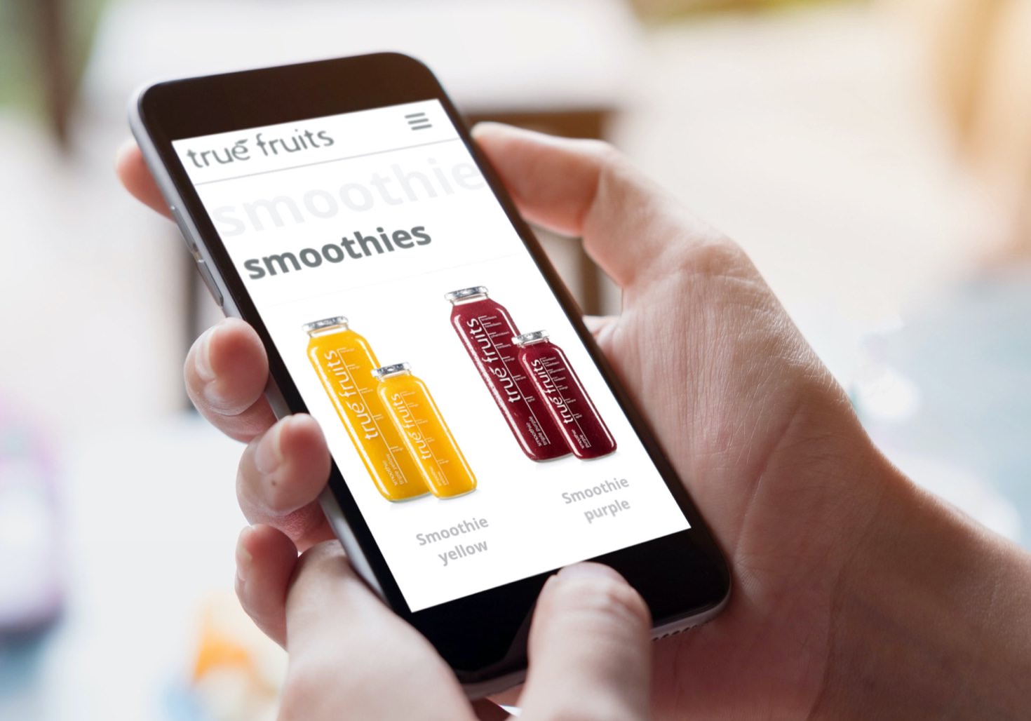 true fruits Webdesign auf iPhone