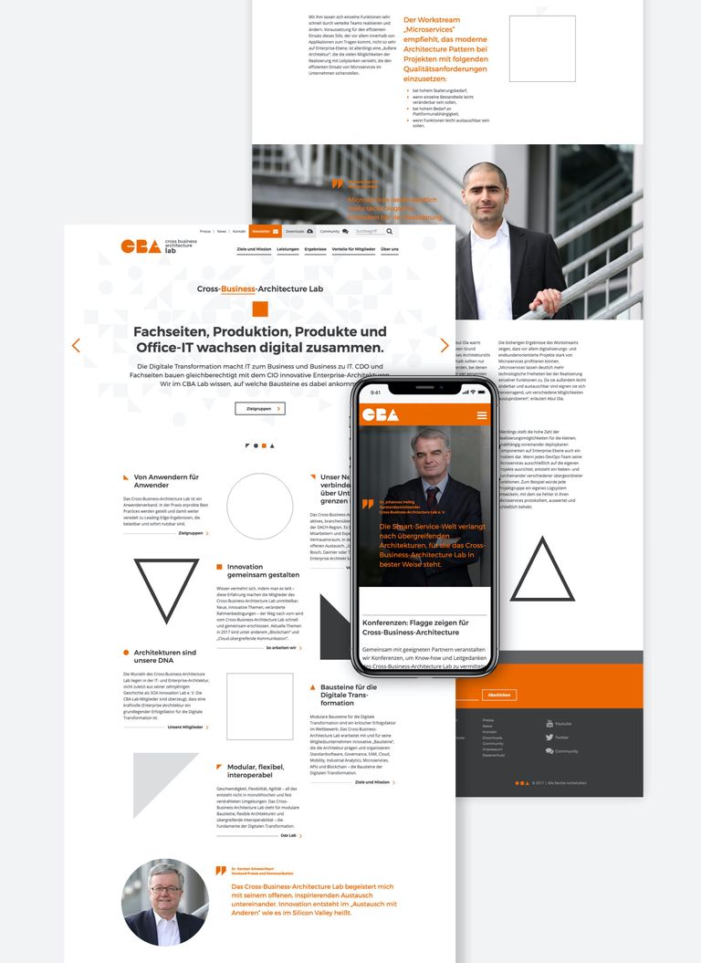 CBA-Lab Webdesign auf Desktop und iPhone.