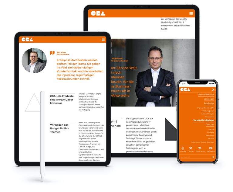 CBA-Lab Webdesign auf Mobile Devices.