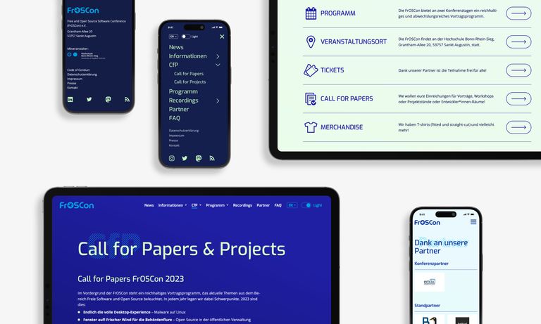FrOSCon Webdesign – Detailansichten Website iPad/iPhone