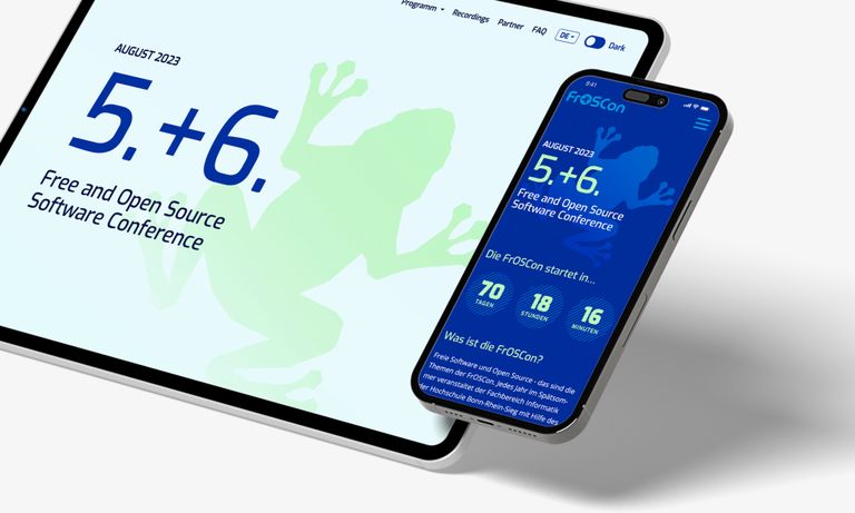 FrOSCon Webdesign – Startseite iPad/iPhone