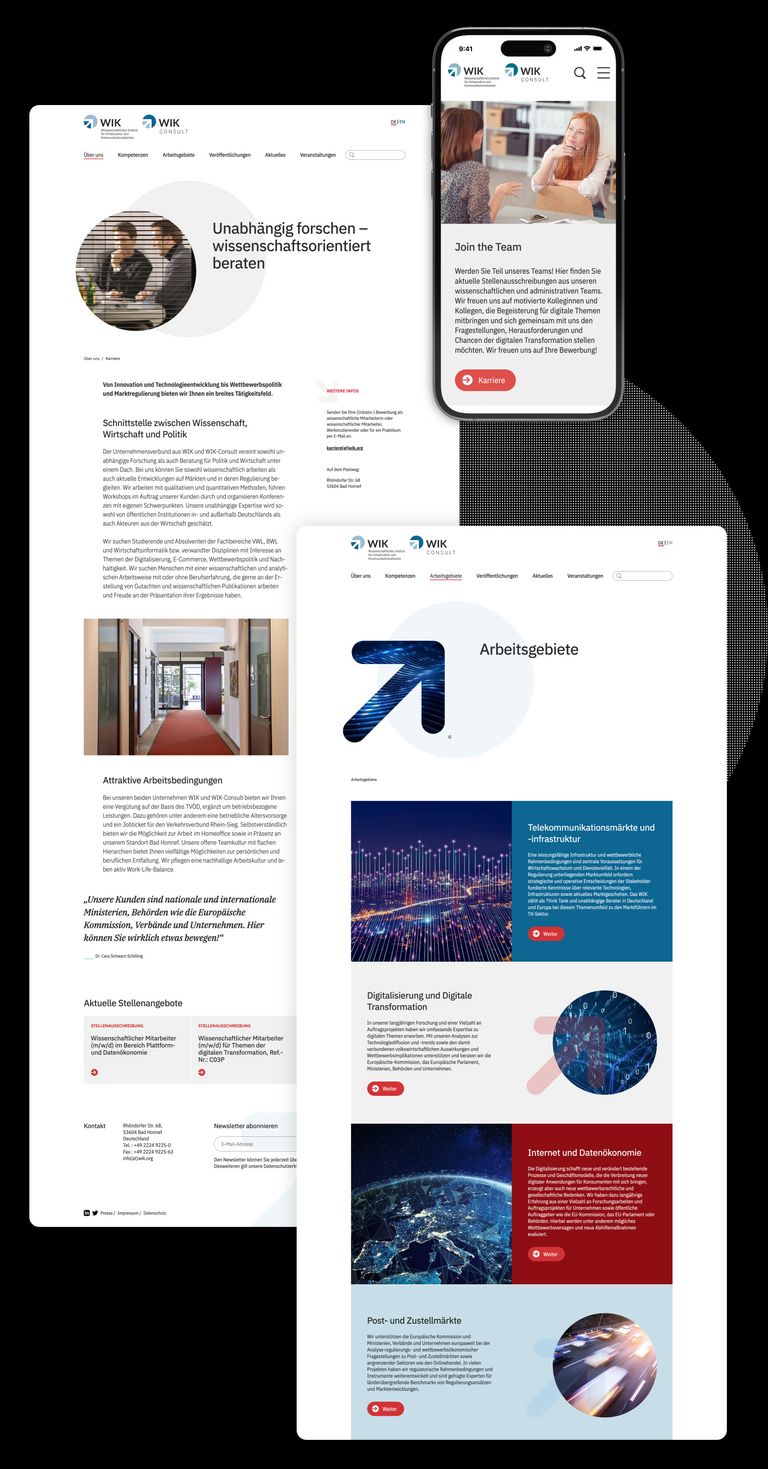 Webdesign WIK Collage aus Desktop-Ansichten und iPhone